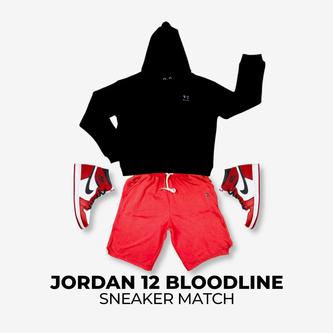 Jordan 1 Chicago x Red Jogger Black Hoodie Sneaker Match