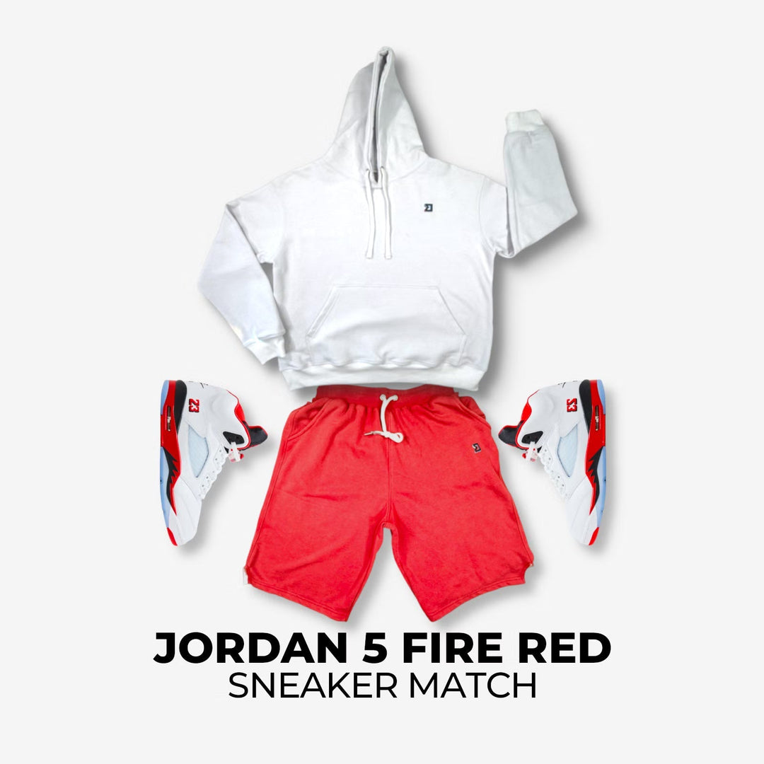 Jordan 5 Fire Red x Loopback Joggers Sneaker Match