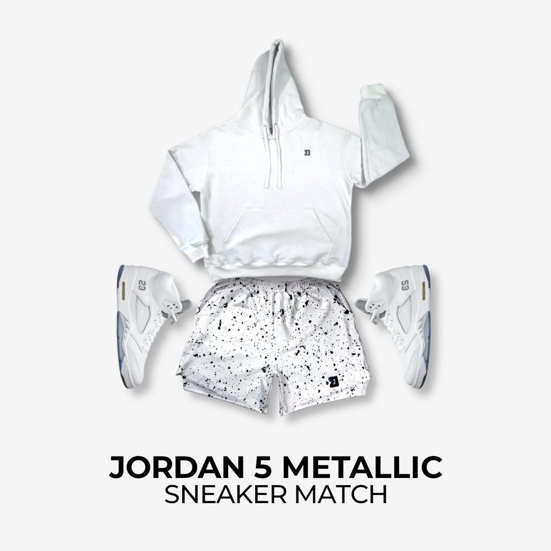 Jordan 5 White Metallic x White Speckle Sneaker Match