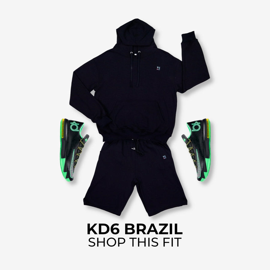 KD 6 Brazil x TRAPN™ Black Loopback Hoodie and Jogger Sneaker Match