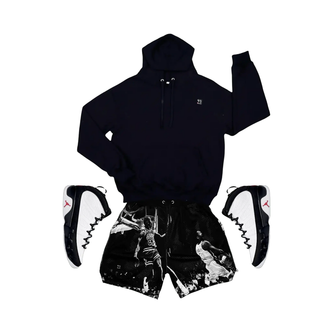 Jordan 9 Space Jam x OFF COURT™ Black Hoodie Sneaker Match