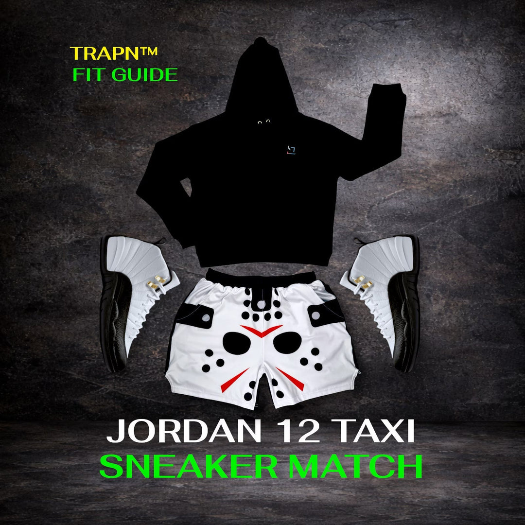 Jordan 12 Taxi x TRAPN™ Jason Mask Sneaker Match Fit Guide