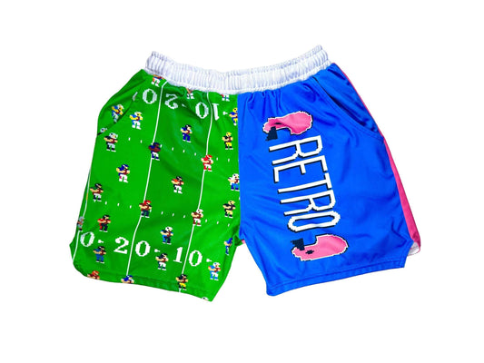 RETRO/TECMO BOWL Dry-Fit Basketball Shorts 🔥 🏈🩷🔵💚 - Trap'n Shorts