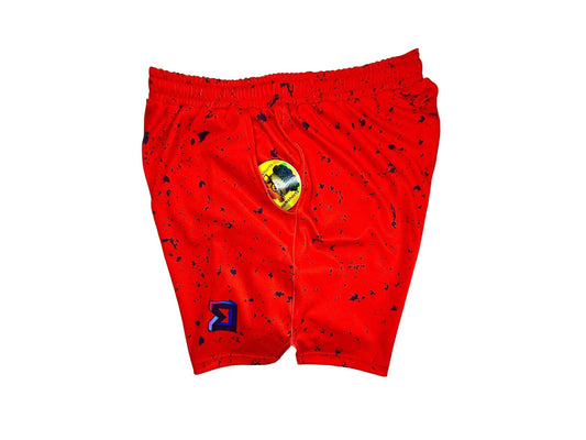 SP3CKL3 Dry Fit Shorts – Red Speckle Edition 🔥🏀👟 - Trap'n Shorts