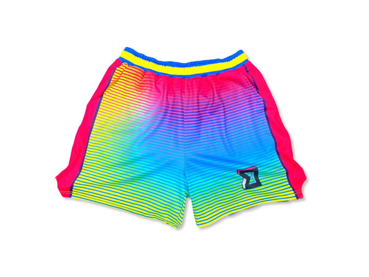 LAS3RTAG Dry-Fit Shorts | Retro Energy, Modern Performance ⚡🌈 - Trap'n Shorts