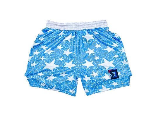 SNOWSTARs Dry-Fit Athletic Shorts | SKY Blue ❄️⭐🔥 - Trap'n Shorts