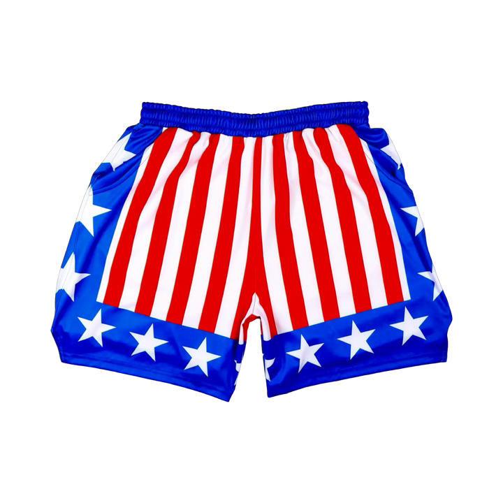 Apollo Red White and Blue Athletic Soft Dry-Fit Shorts