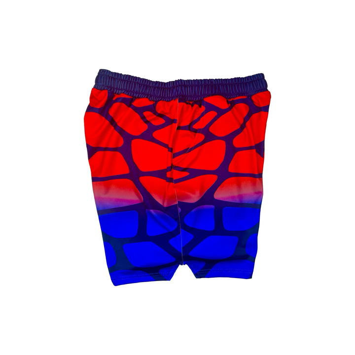 Red and blue cobblestone pattern smooth dry fit shorts