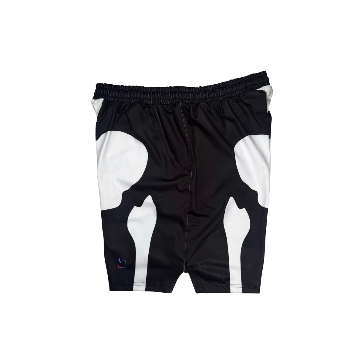 Black soft dry fit basketball shorts with skeleton graphic with deep pockets