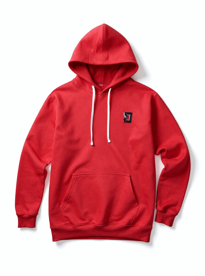 Premium Athletic Red Breathable Loopback Hoodie – Breathable Non-Fleece Trap'n Shorts