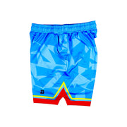 Sky blue athletic shorts matching Kobe 8 Year of the Horse and Ja 3 Uncle Phil sneakers