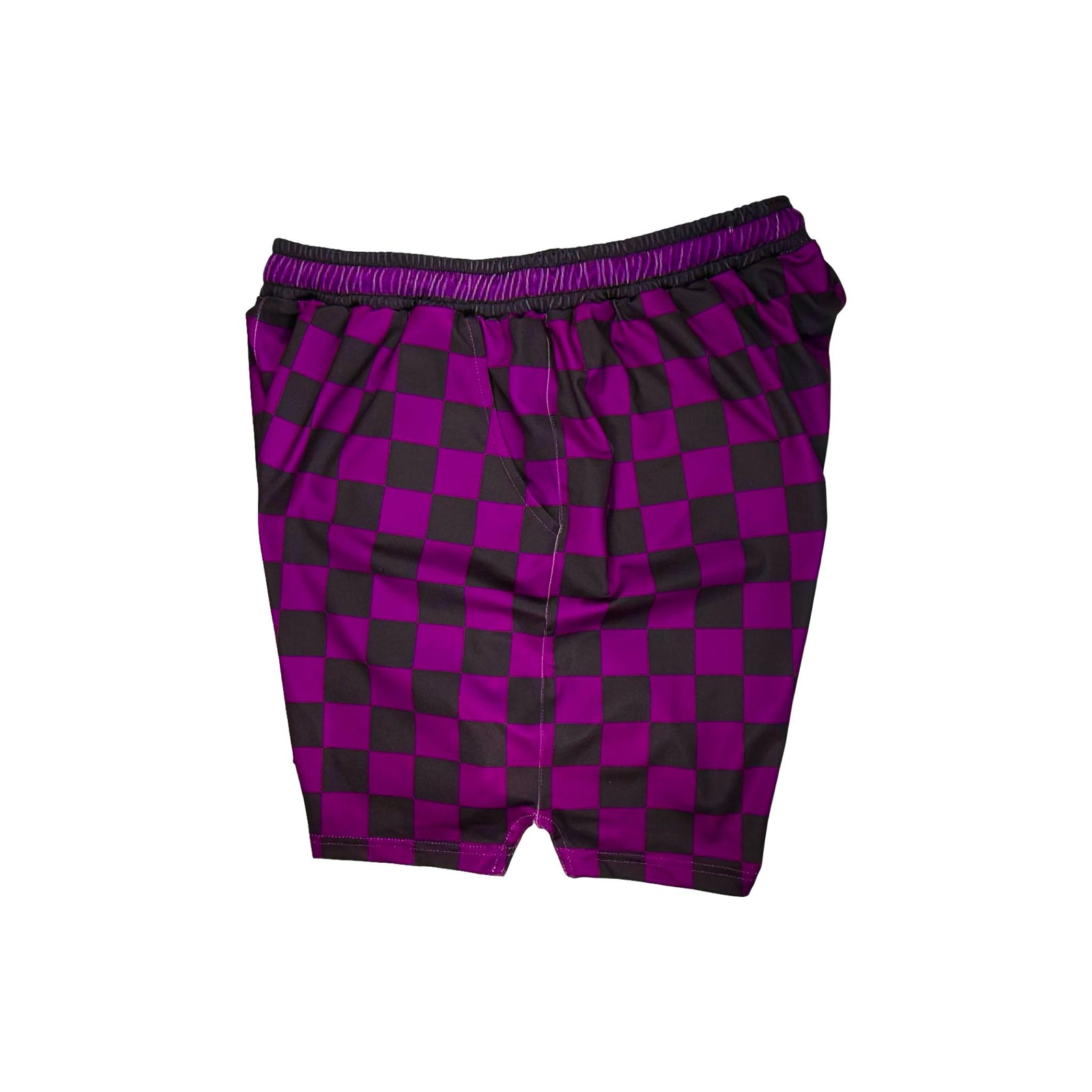 Purple and black checkered smooth dry fit shorts