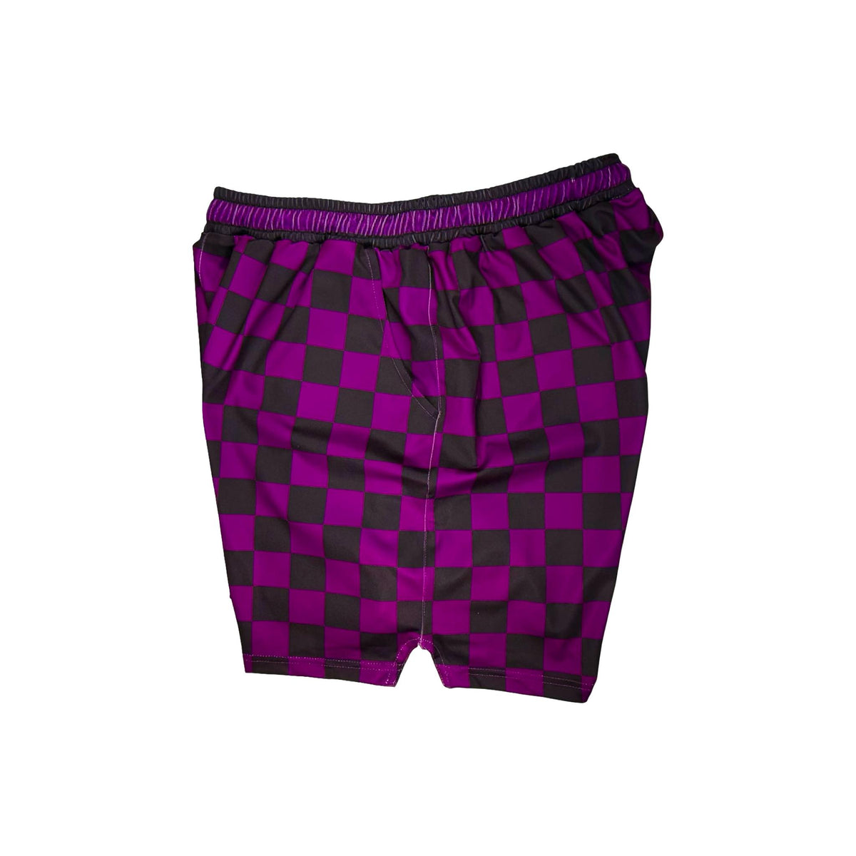 Purple and black checkered smooth dry fit shorts