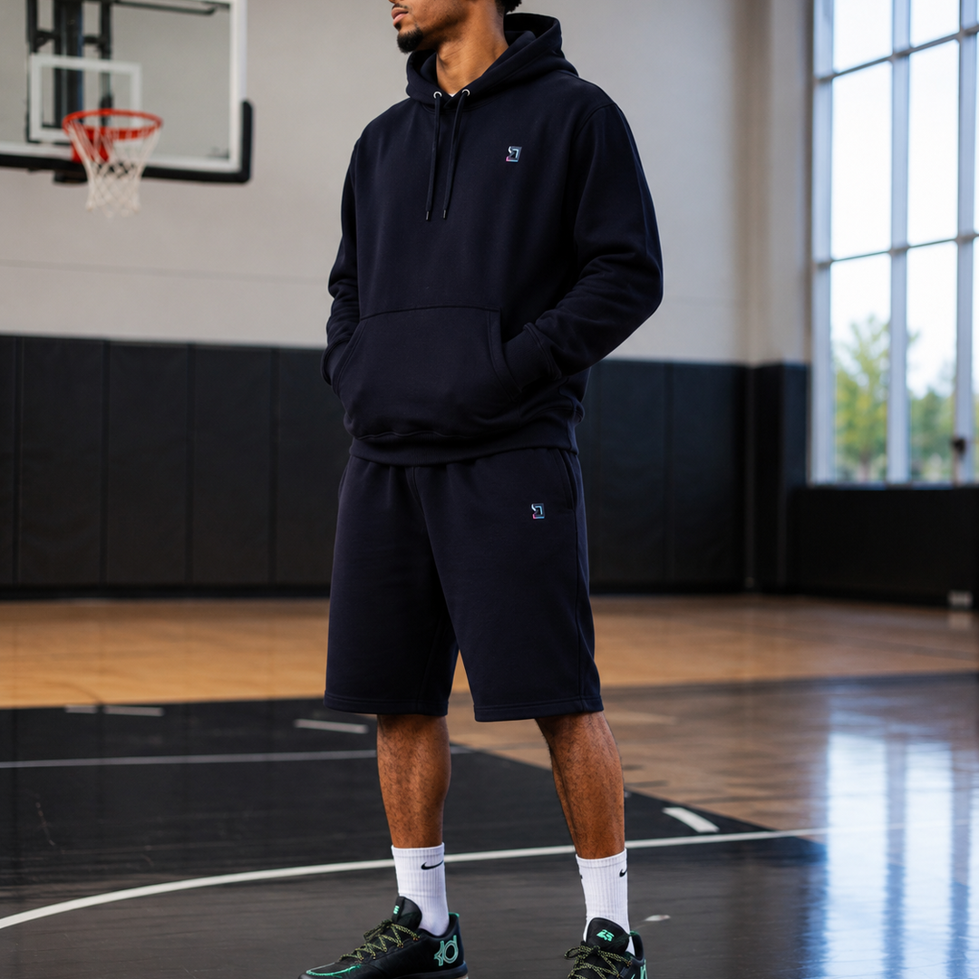 Black Loopback Terry Jogger Shorts — Premium Cotton