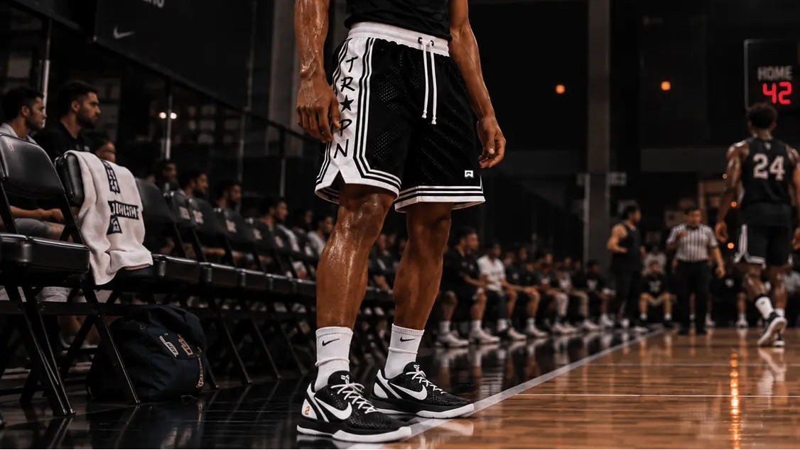 TRAPN™ ELITE PRO™ shorts showing the substantial construction and game-ready basketball silhouette.