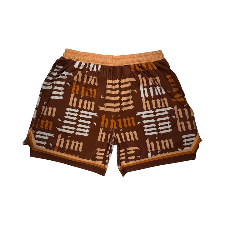 HiM Mocha Basketball Shorts — Dry Fit