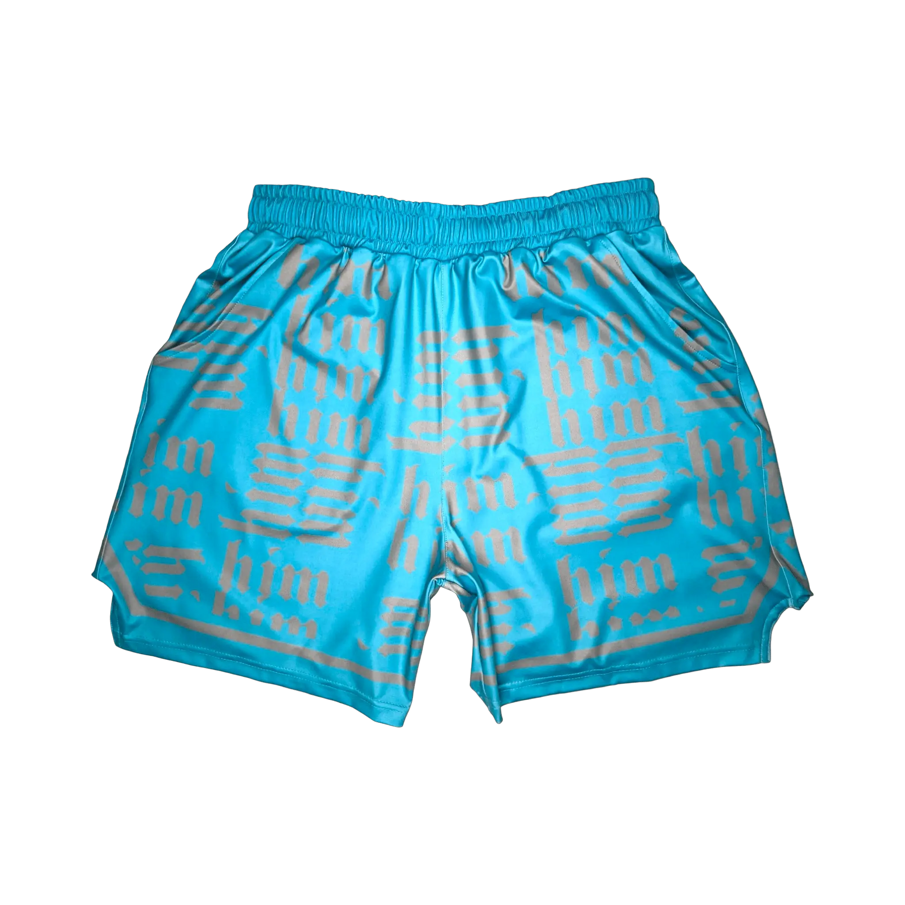 HiM Aqua and Silver Basketball Shorts — Ja Morant 3 Metallic Silver Sneaker Match
