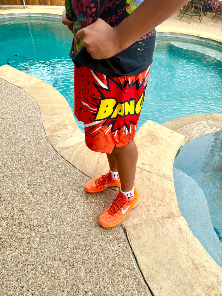 BANGer GO | ORANGE GLOW Water Repellent 4-Way Stretch Shorts