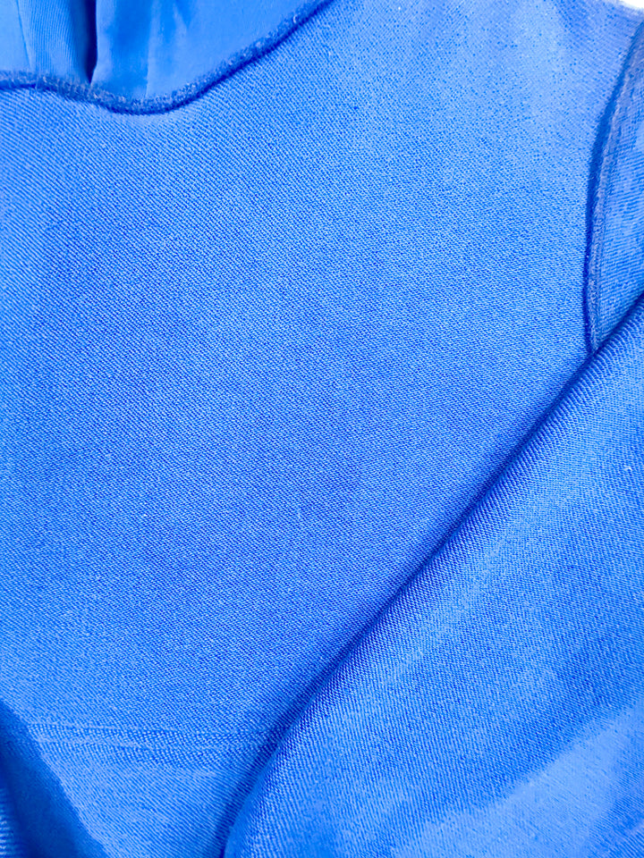 Blue Loopback Terry Hoodie — Premium Materials