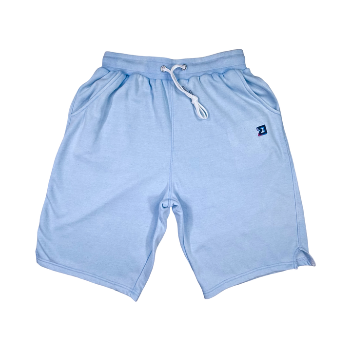 Sky Blue Loopback Terry Jogger Shorts — Premium Cotton