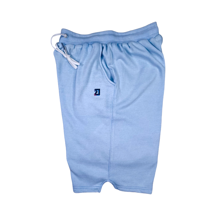 Sky Blue Loopback Terry Jogger Shorts — Premium Cotton