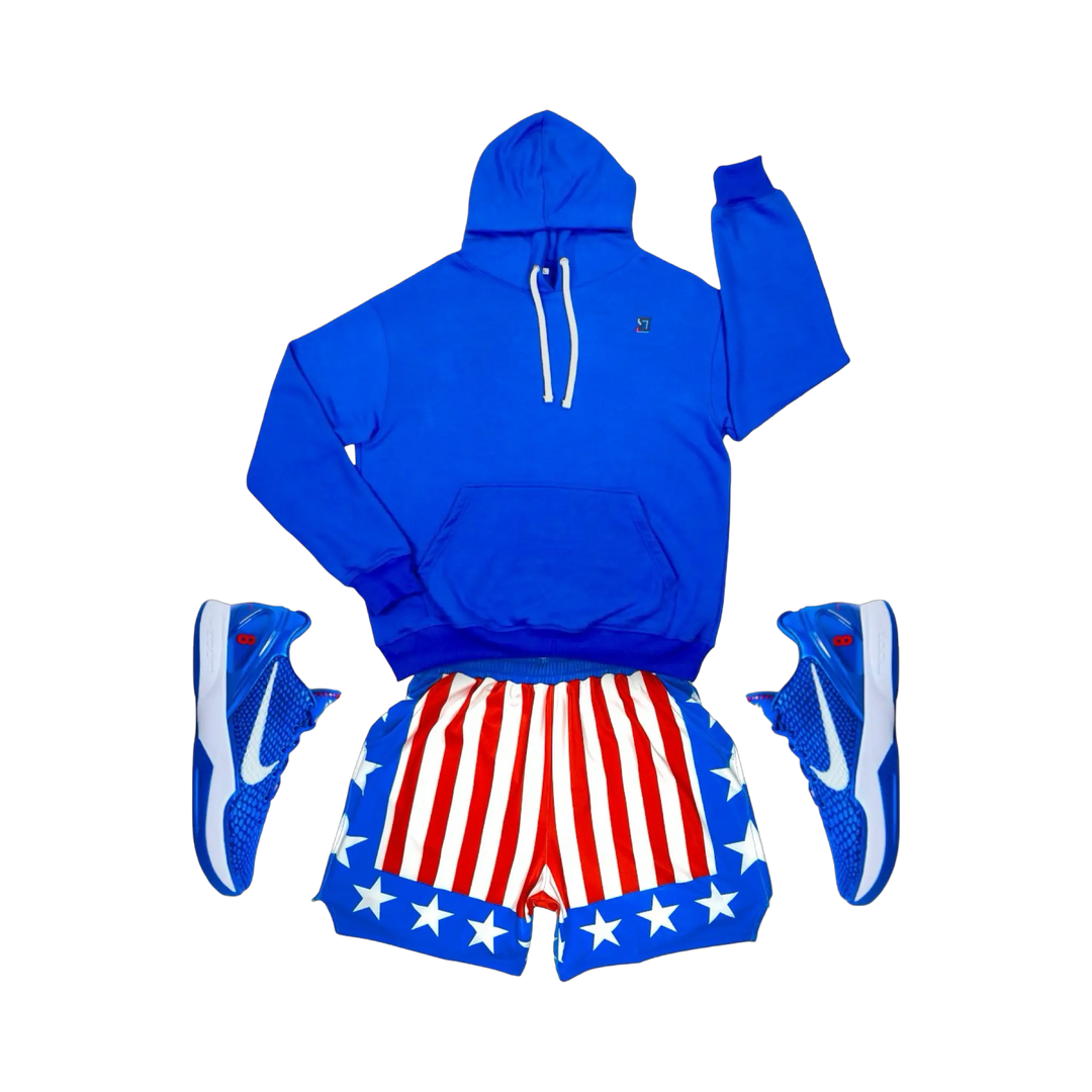 Apollo Red White and Blue Athletic Soft Dry-Fit Shorts