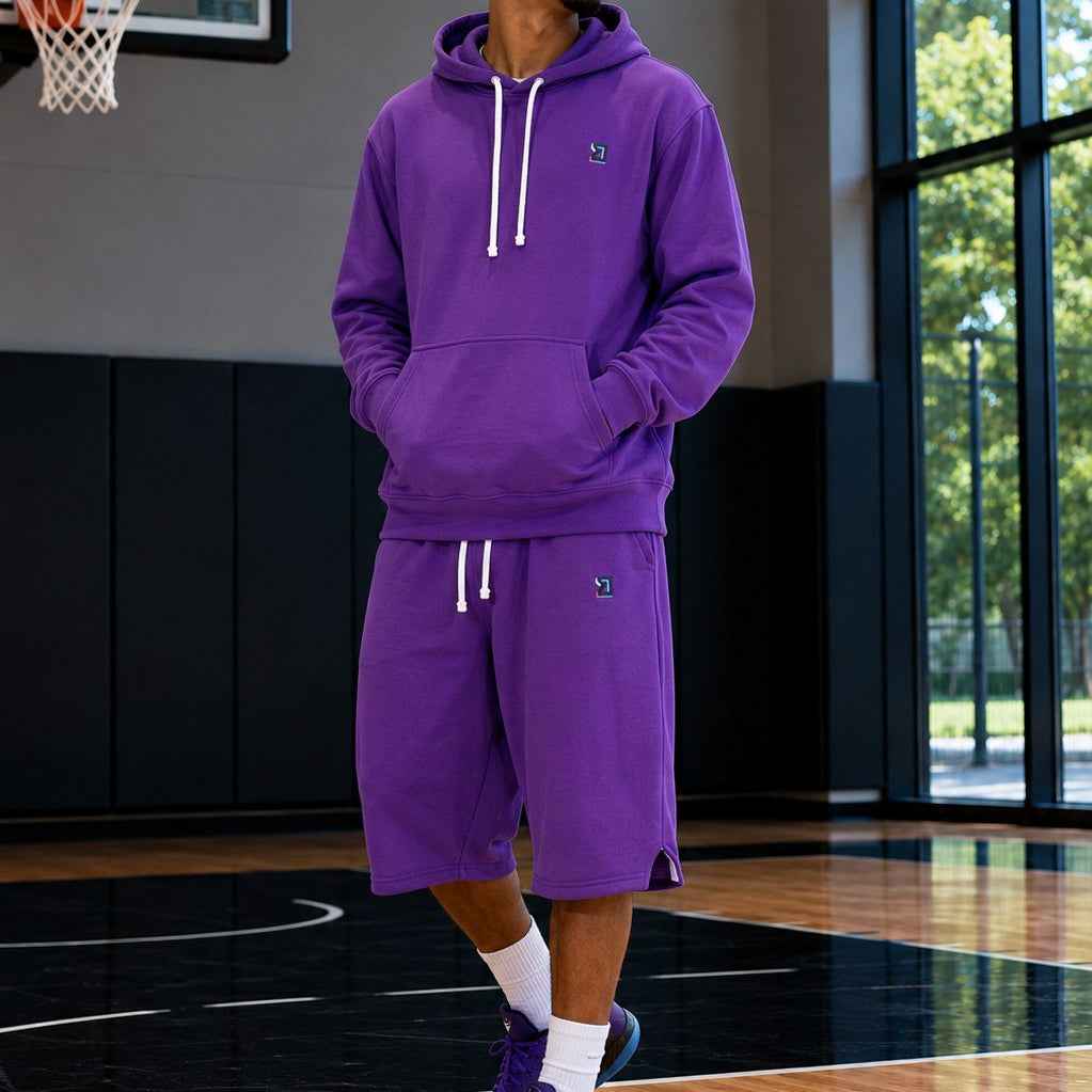Purple Loopback Terry Jogger Shorts