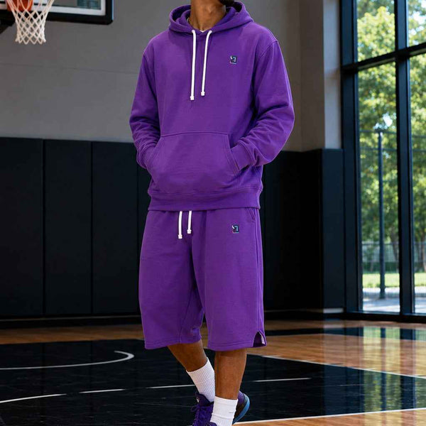 Purple Loopback Terry Jogger Shorts