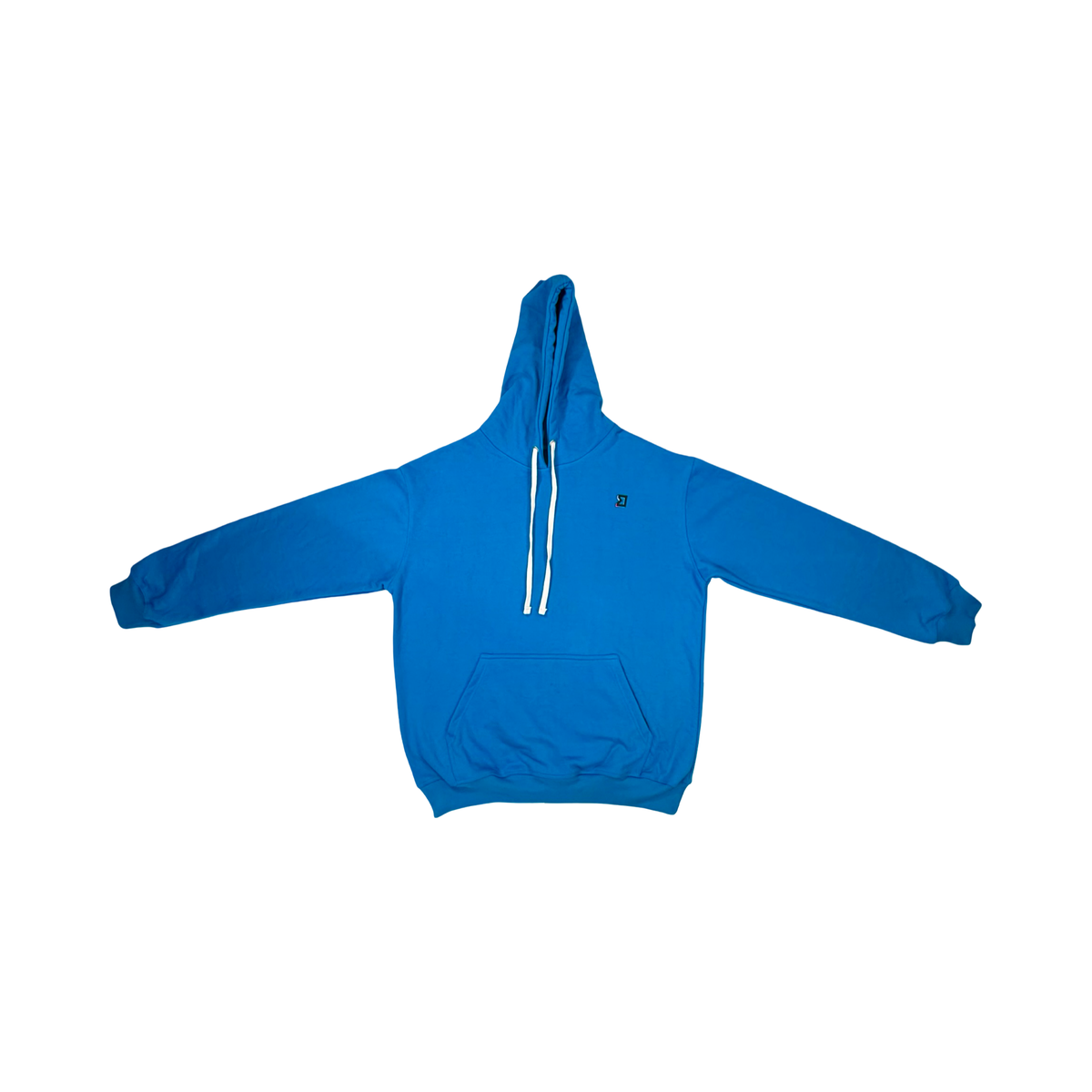 Blue hoodie on a white background