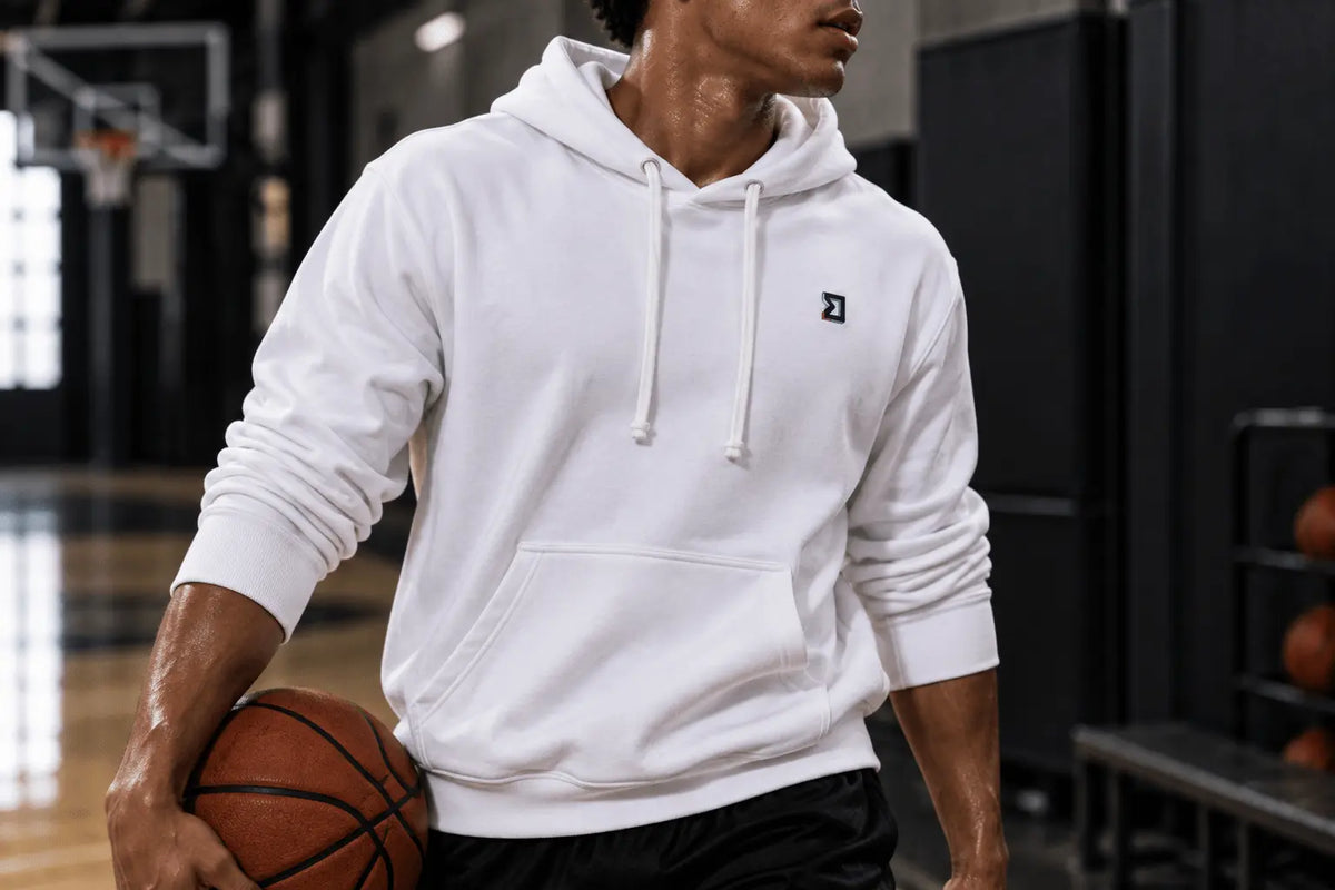 TRAPN™ OFF COURT™ Loopback Terry™ hoodie maintaining natural separation from the body after activity.