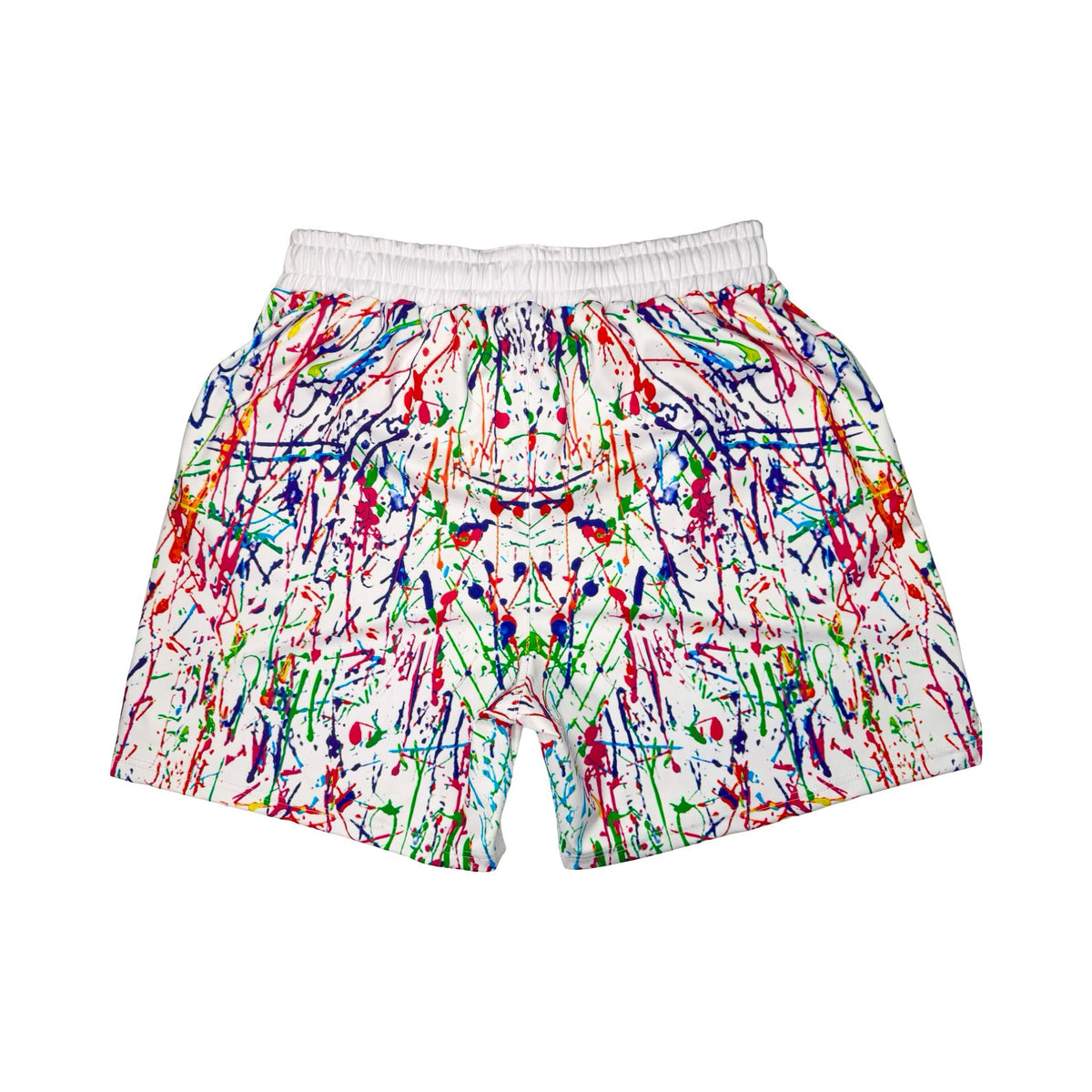 Colorful splatter paint soft dry fit shorts
