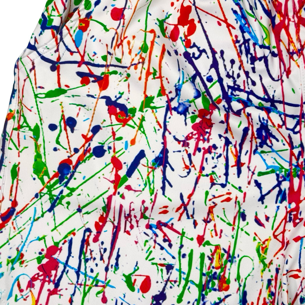 Colorful splatter paint soft dry fit shorts