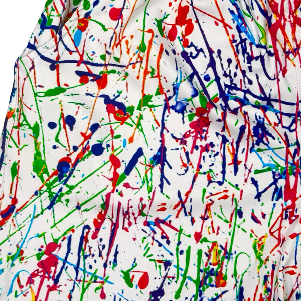 Colorful splatter paint soft dry fit shorts