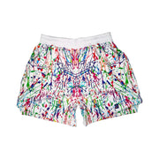 Colorful splatter paint soft dry fit shorts