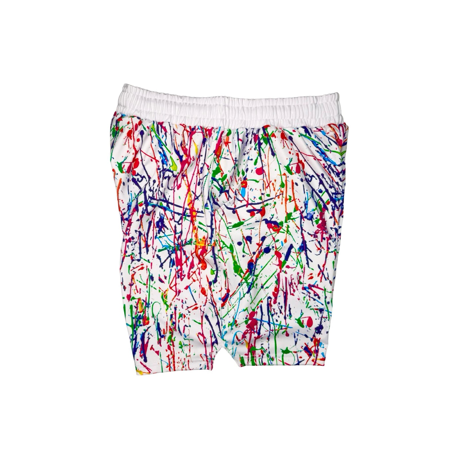 Colorful splatter paint soft dry fit shorts
