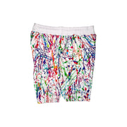 Colorful splatter paint soft dry fit shorts