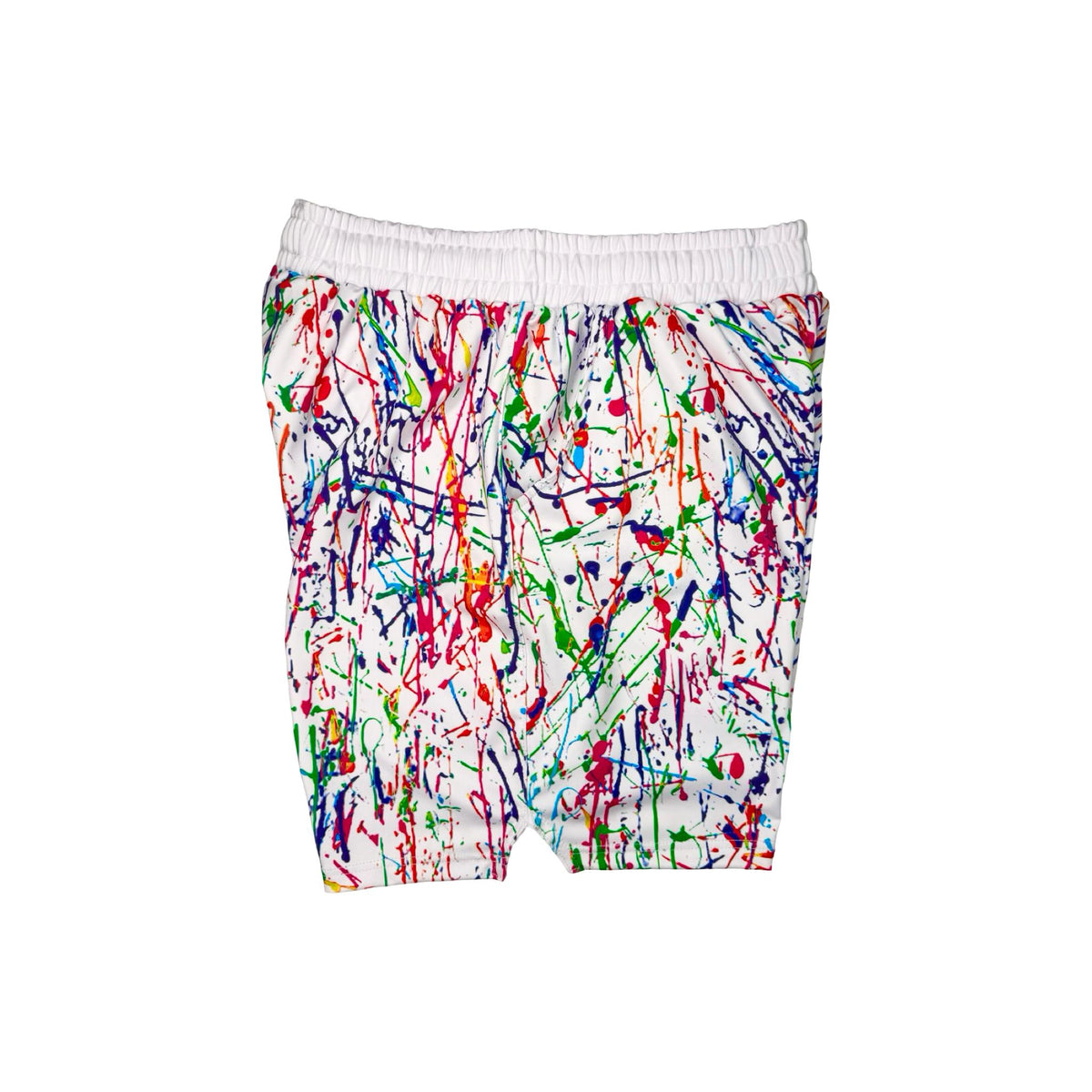 Colorful splatter paint soft dry fit shorts