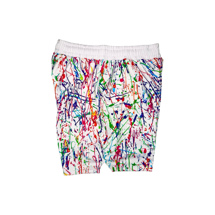 Colorful splatter paint soft dry fit shorts