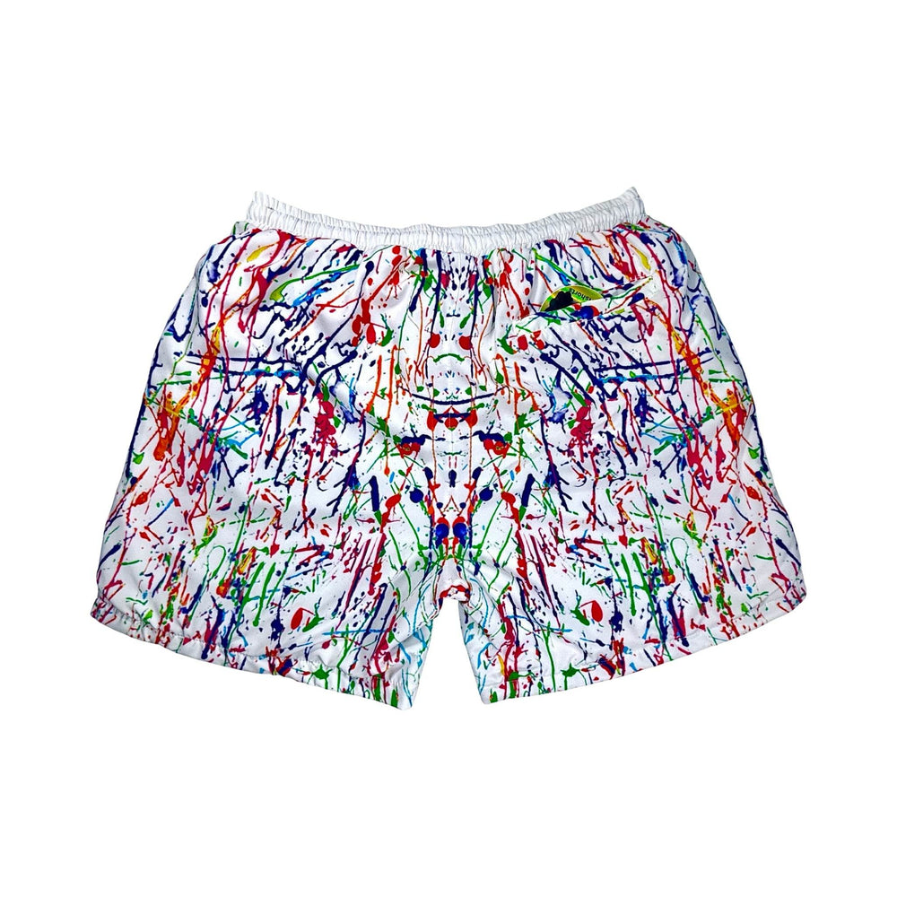 Basketball Shorts – GO Fast-Dry (Splat White) Trap'n Shorts