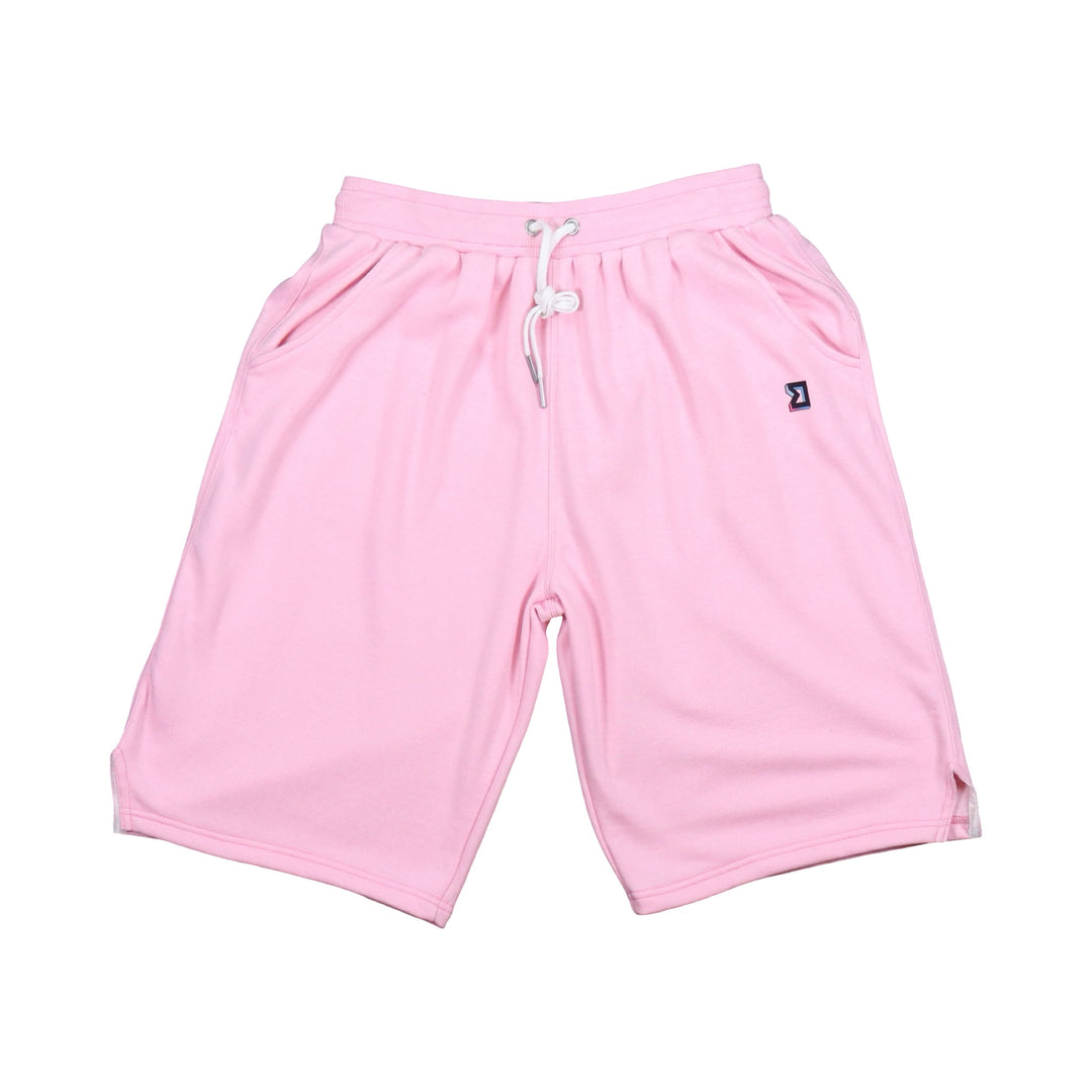 Pink loopback terry jogger shorts