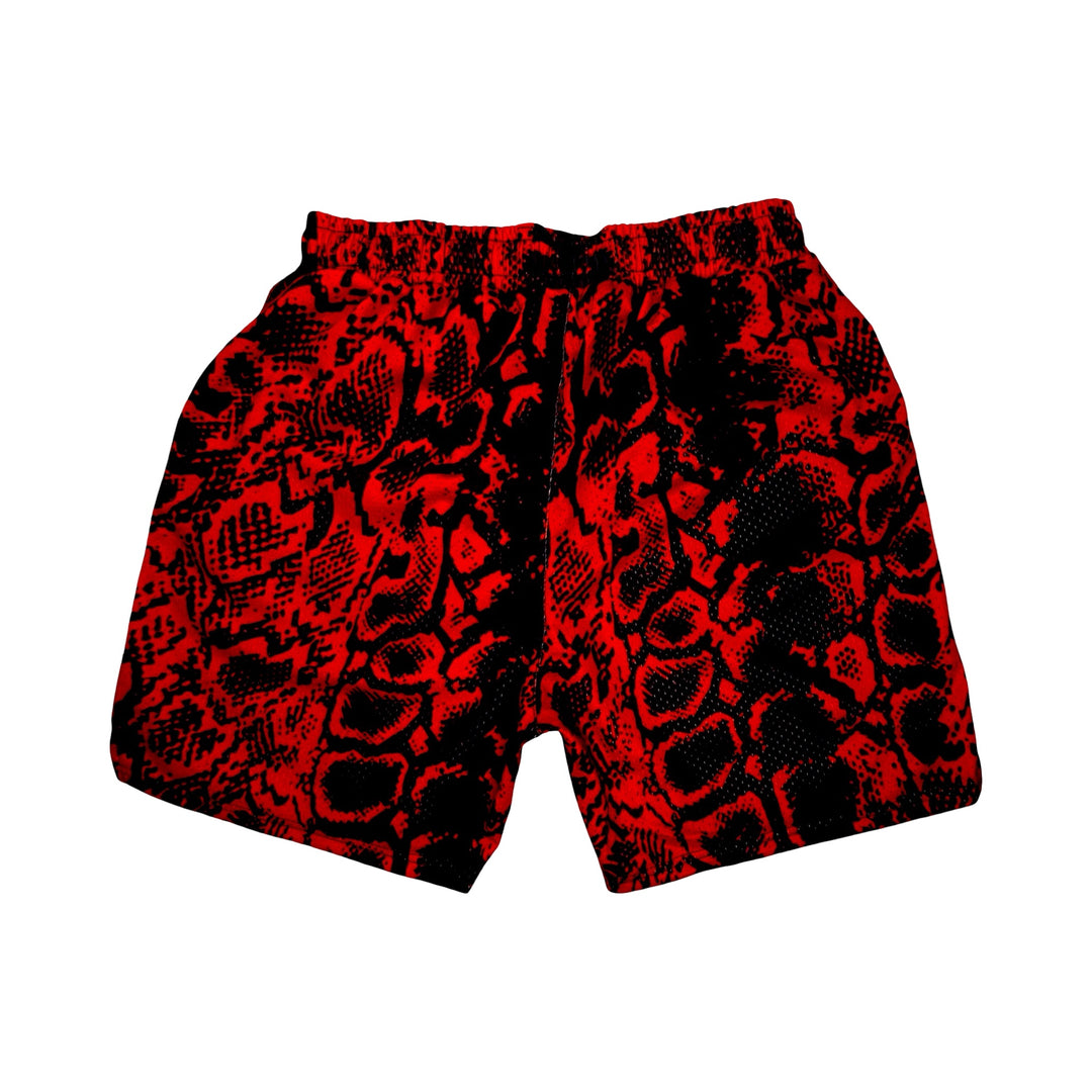 Red Mamba Mesh Basketball Shorts — Dry Fit