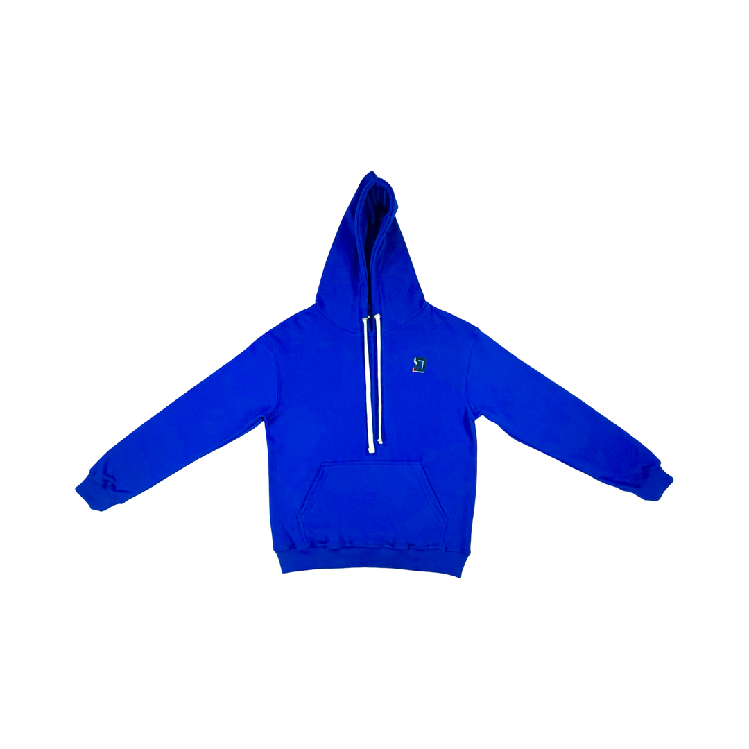 Blue Loopback Terry Hoodie — Premium Materials