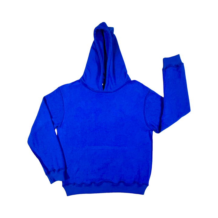 Blue Loopback Terry Hoodie — Premium Materials