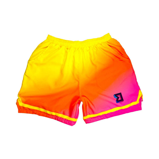 SMOOTHIE GO Utility Shorts | Yellow to Pink Fade 🍹⚡ - Trap'n Shorts