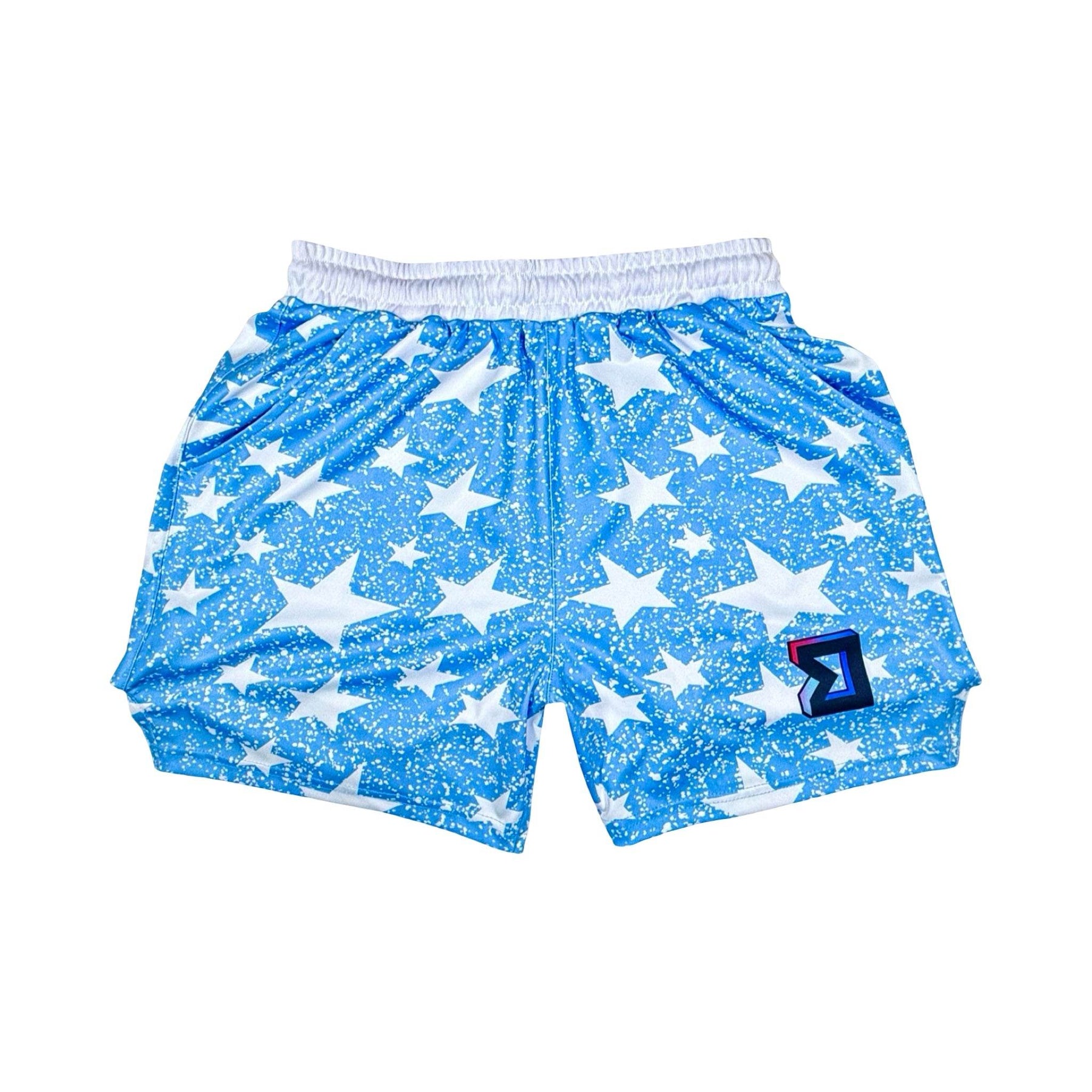 Basketball Shorts – Soft Quick Dry (Snowstars Sky) Trap'n Shorts
