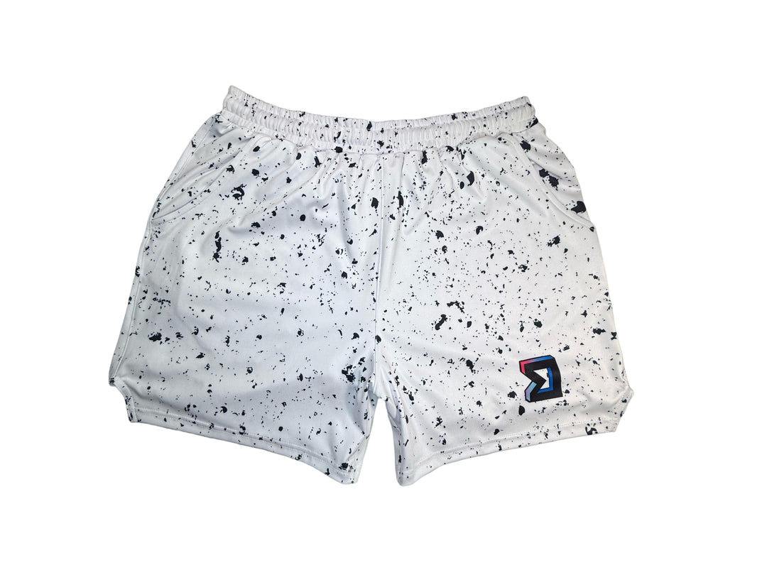 Basketball Shorts – Soft Quick Dry (Speckle White) Trap'n Shorts
