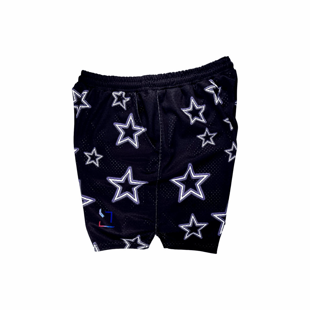 TRAP STARS | Black & Purple Mesh Basketball Shorts Trap'n Shorts