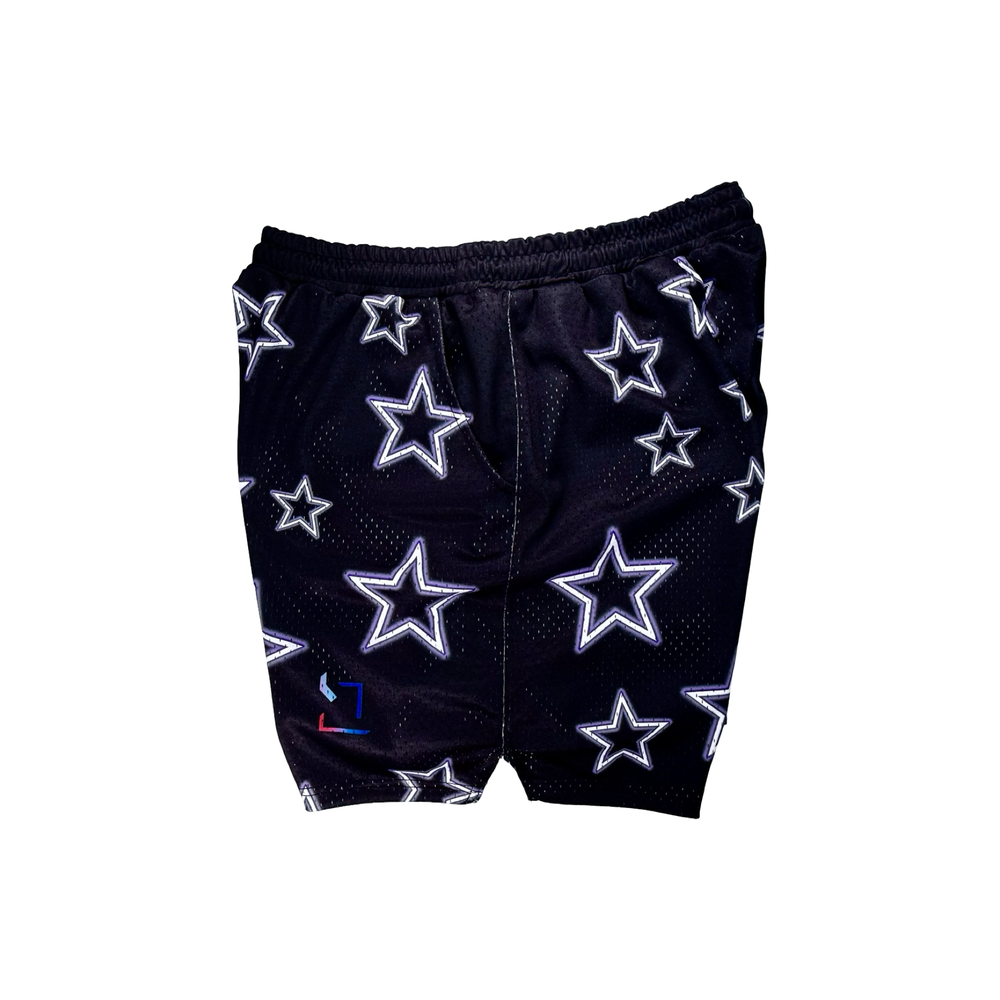 TRAP STARS | Black & Purple Mesh Basketball Shorts Trap'n Shorts