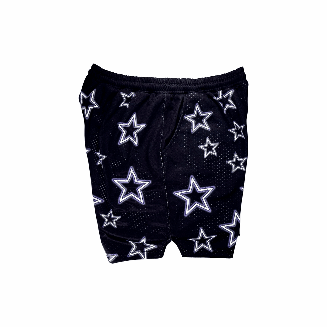 TRAP STARS | Black & Purple Mesh Basketball Shorts Trap'n Shorts