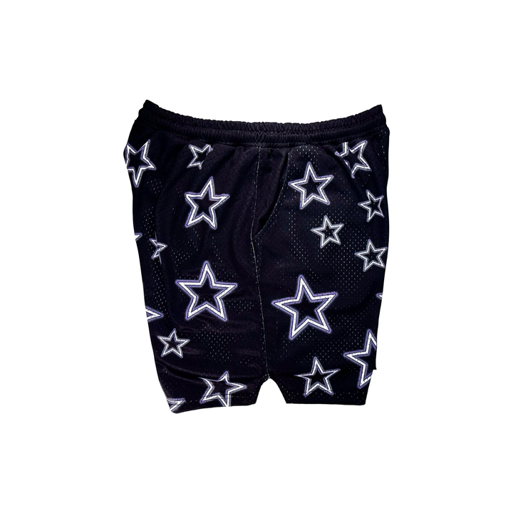 TRAP STARS | Black & Purple Mesh Basketball Shorts Trap'n Shorts